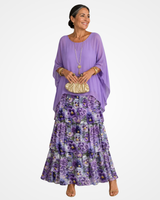 Lila mit Blumen