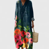Ozeanblau mit Blumenmuster