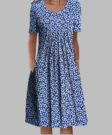Blau mit Blumen